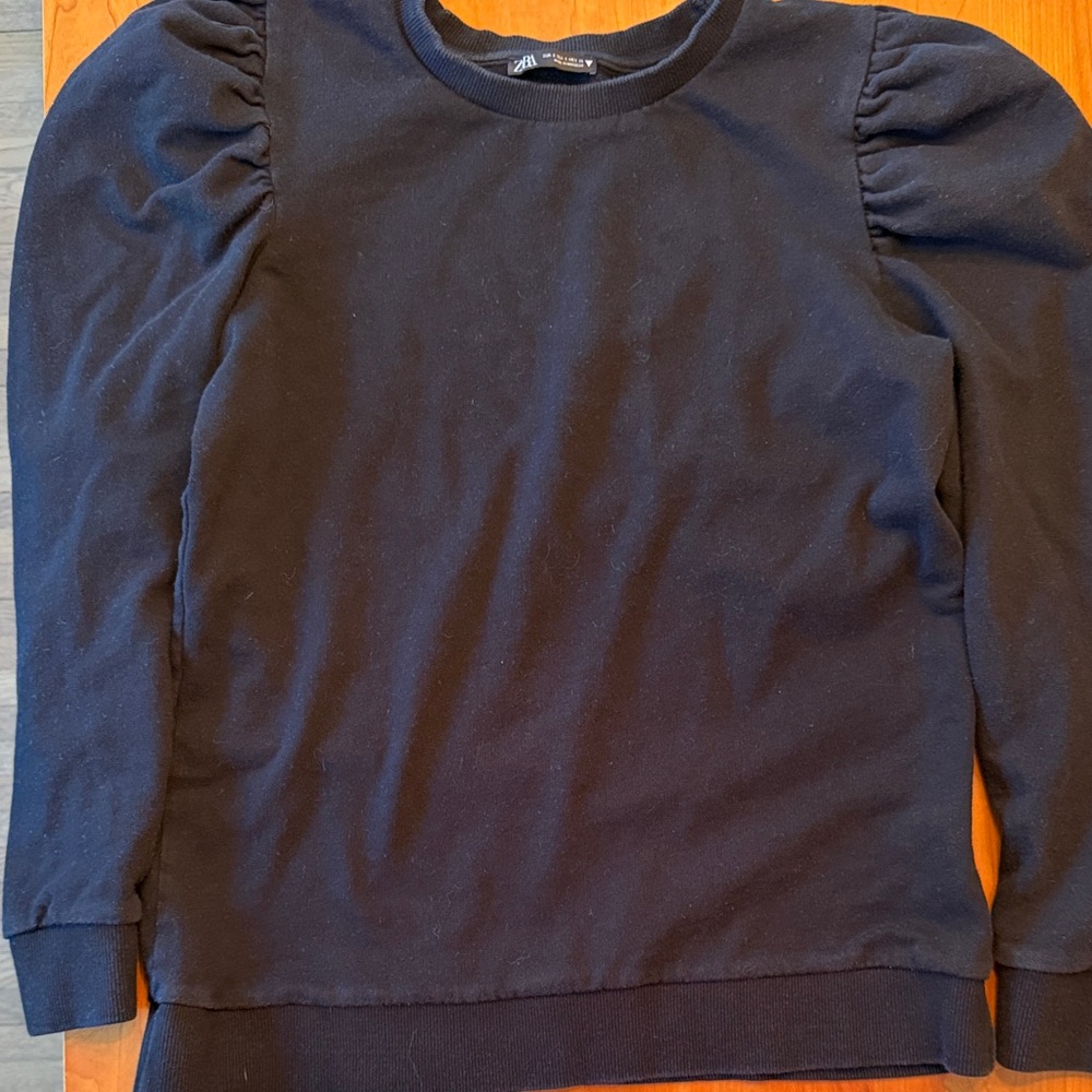Zara Women Puff Sleeve Sweatshirt
